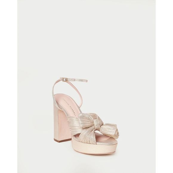 Loeffler Randall Natalia Platinum Platform Bow Heel US 9.5 $450 - Picture 1 of 12